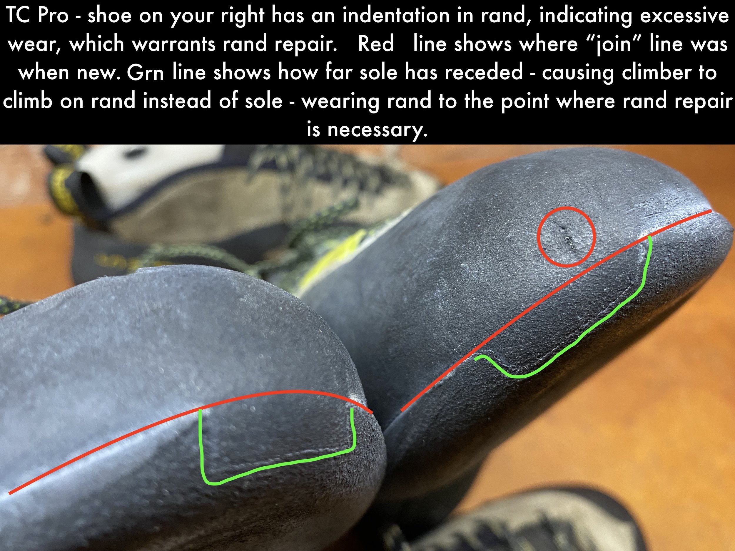 Climbing shoe rand repair on sale